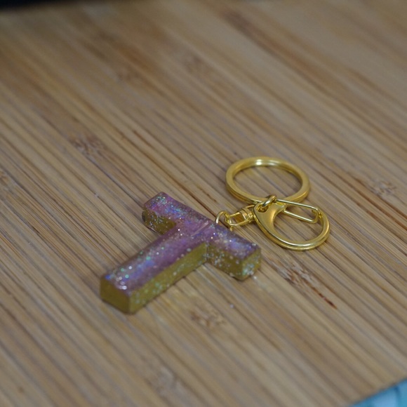 T initial Keyring Pink & Gold NEW - Picture 3 of 8